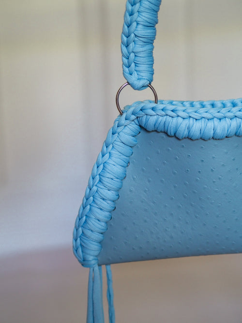 Blue Diva - Leather Crochet Bag
